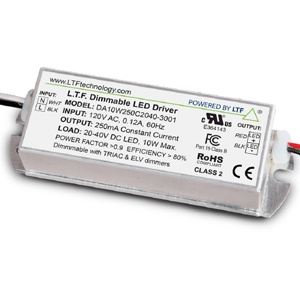 Part number DA10W250C2040-3001 Product Type LED AC/DC Driver from Manufacturer LTF Technology 