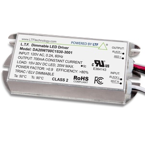 Part number DA20W700C1530-3001 Product Type LED AC/DC Driver from Manufacturer LTF Technology 